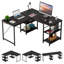 Bureau en forme de L avec tablettes en bois manufacturé Haigh-2140030727