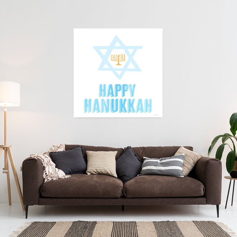 Happy Hanukkah Greetings, art contemporain abstrait, H 36 po x l 36 po