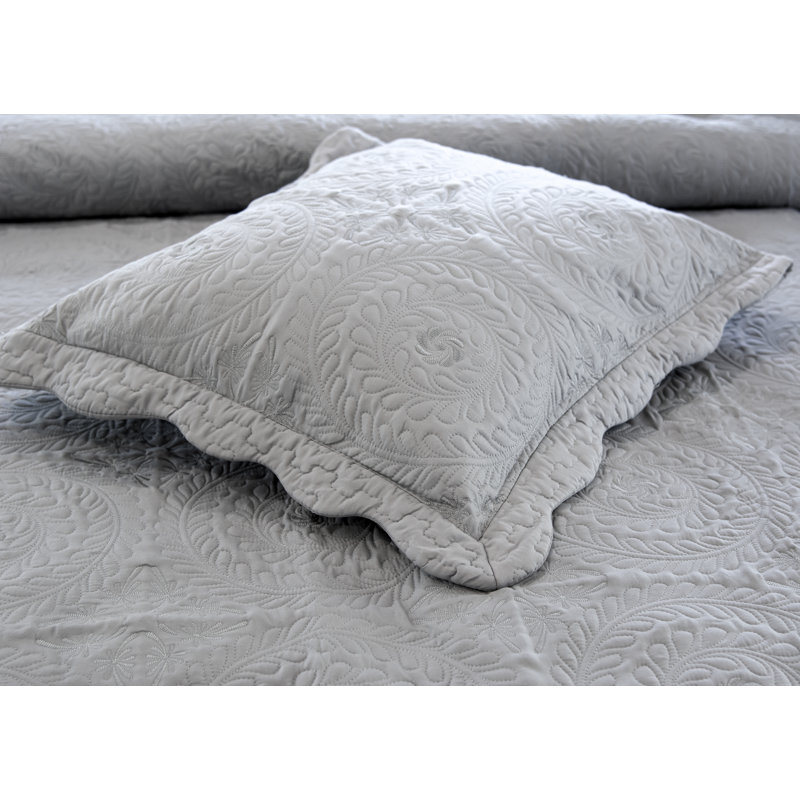 Traditional Polyester Standard Quilt, Twin Quilt + 1 Standard Sham, Gray