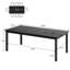 Table de salle à manger industrielle pour 6 à 8 personnes, grande table rectangulaire en bois avec pieds robustes en métal, coins arrondis