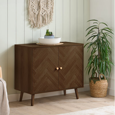 Mardell 2 Drawer Sideboard 80CM Width - Herringbone/Chevron effect