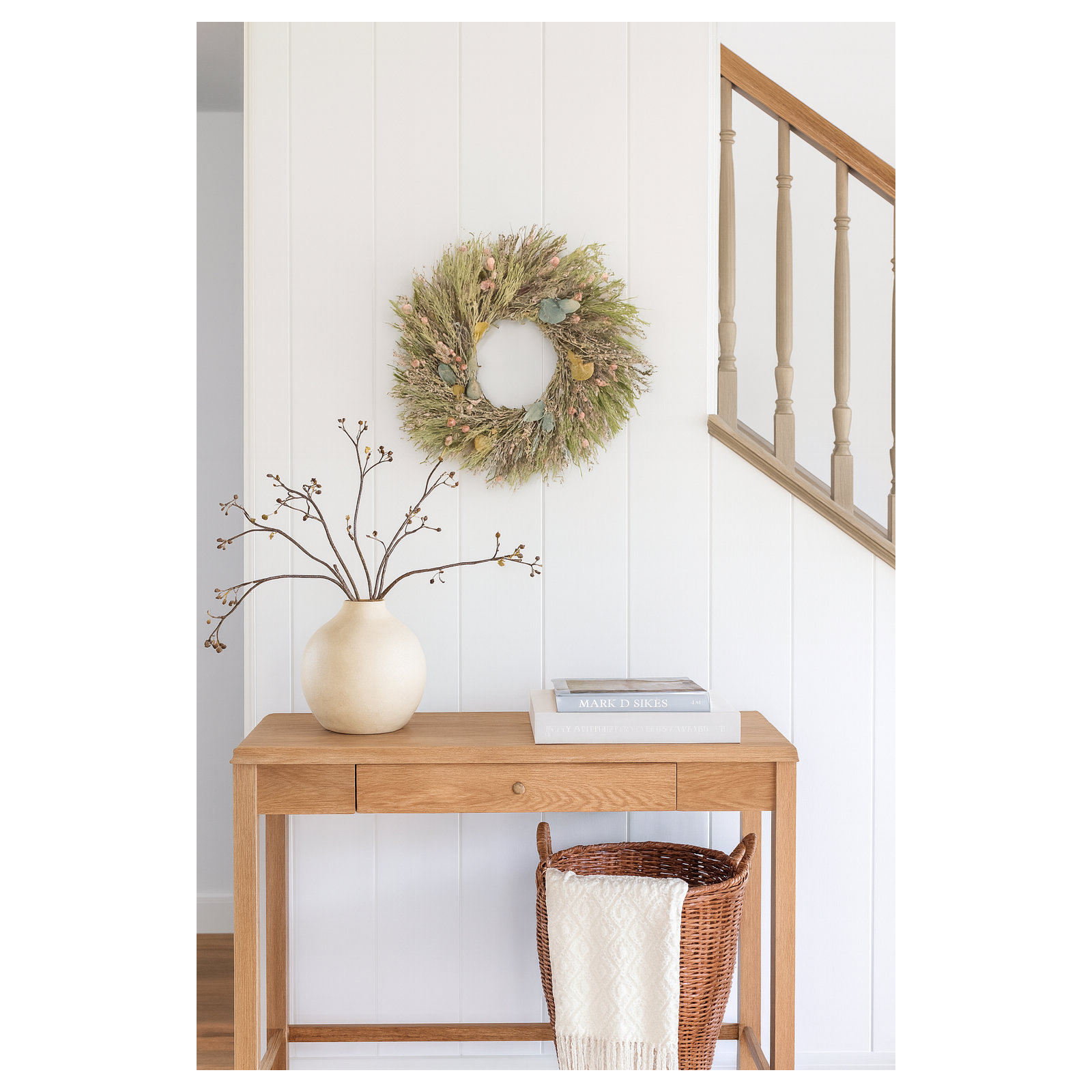 Great Meadows Handcrafted Dried Mixed Assortment Wreath, 22" H x 22" W x 5" D
