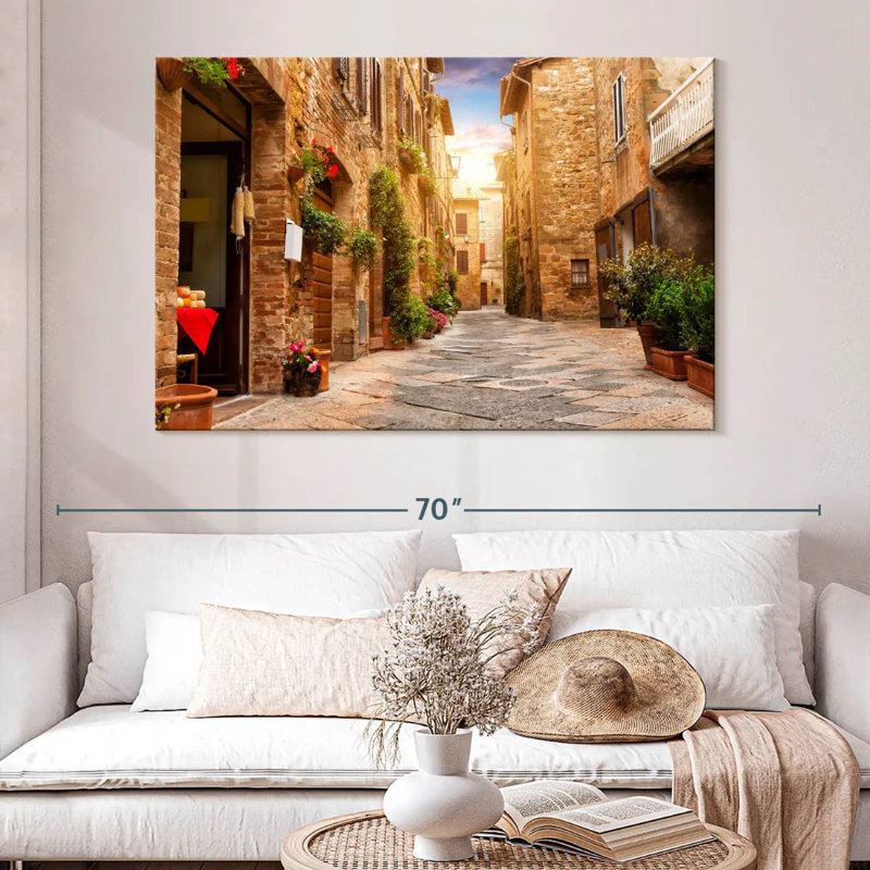 Rue Nicci à Pienza, H 34 po x l 51 po
