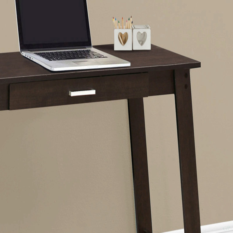 Bureau d'ordinateur, bureau personnel, ordinateur portable, tiroirs de rangement, bureau, stratifié brun, contemporain, moderne