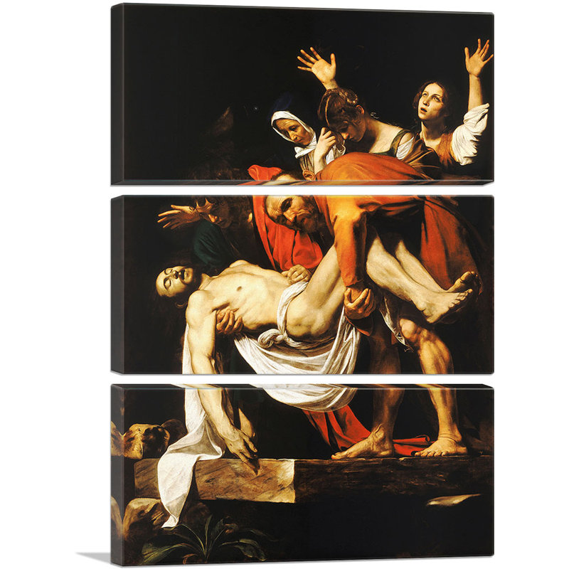 Entombement du Christ - 1603 - impression de 3 pièces, H 60 po x l 40 po x P 0,75 po