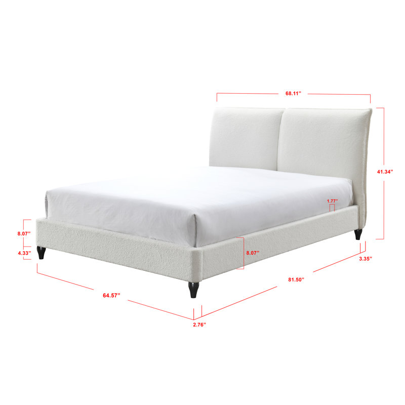 Ensemble de chambre avec lit tapissier Giulietta, Grand, Blanc