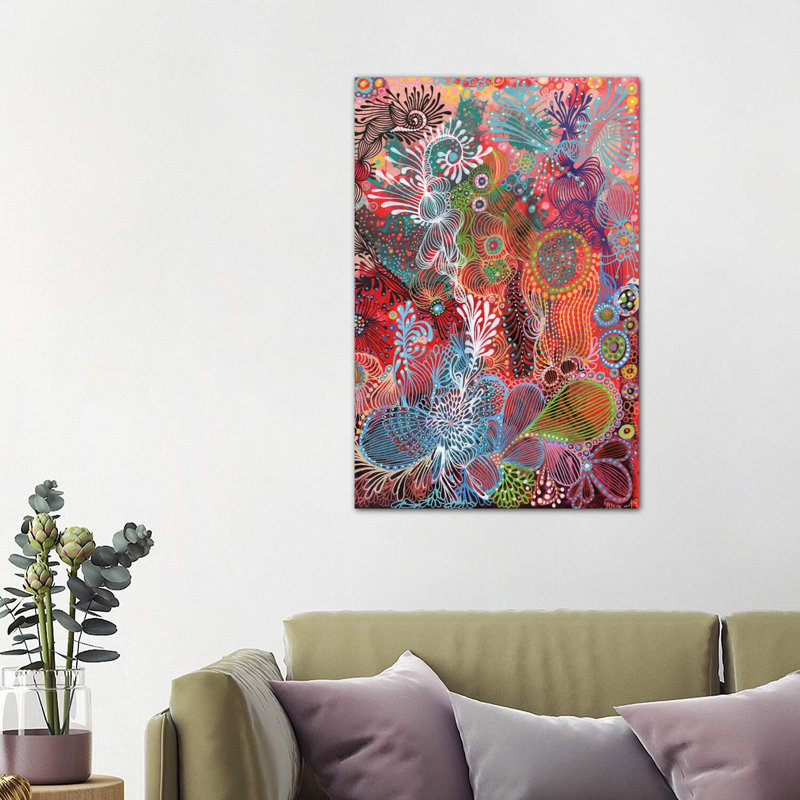 «Nature II» par Noemi Ibarz - impression d'art graphique, H 40 po x l 26 po x P 1,5 po, Toile tendue