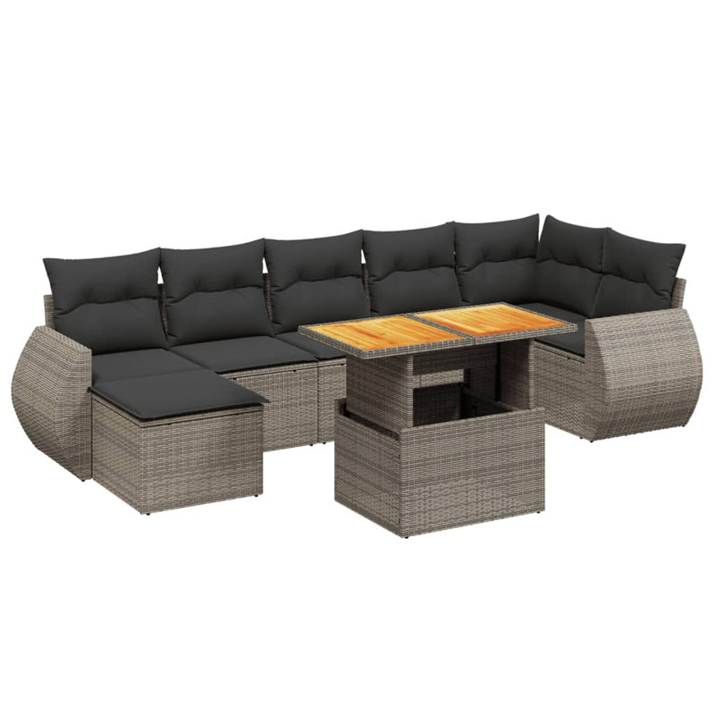 Ensemble de canapé de jardin Vidaxl gris