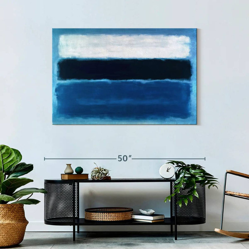 Navy Stripe Ragio, 30" H x 45" W