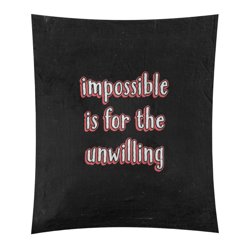 Tapisserie tableau noir quote not impossible quot, H 27,5 po x l 37,5 po, Rouge