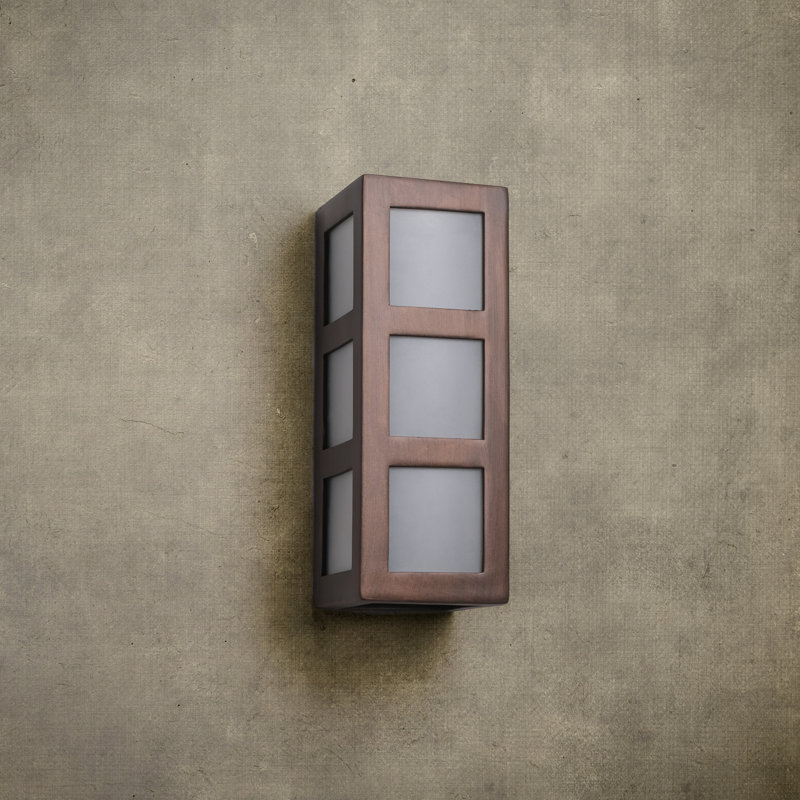 Applique murale d'extérieur en céramique Coan, ampoule DEL incluse, Cuivre huilé, H 15 po x l 5 po x P 5 po