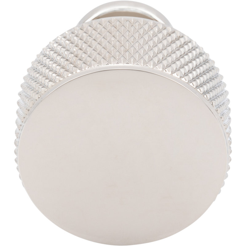 Beliza 1 1/8" Diameter Cylindrical Knurled Knob, Polished Nickel