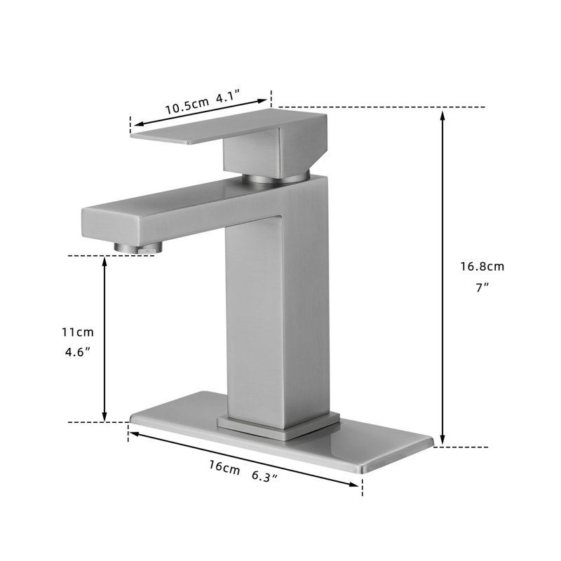 Single Handle Brass Bathroom Sink Faucet, Brushed Nickel