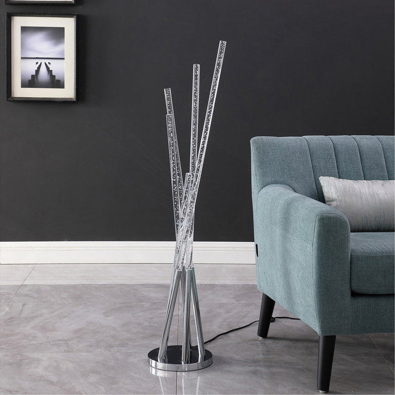 Lampe sur pied 48 po en acier inoxydable 48 po Stina