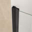 Porte de douche pivotante, cadre en aluminium noir mat, demi-cadre, film en verre trempé antidéflagrant de 1/4 po (6 mm), poignée en acier inoxydable