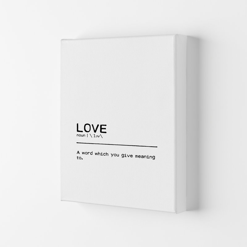 Love You - Print, 84.1cm H x 59.4cm W x 4cm D, Wrapped Canvas
