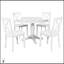 5-Piece Dining Set – Table & 4 Chairs – Solid Wood – Marble-Style Top, Seats 4-1231649324-1231649490