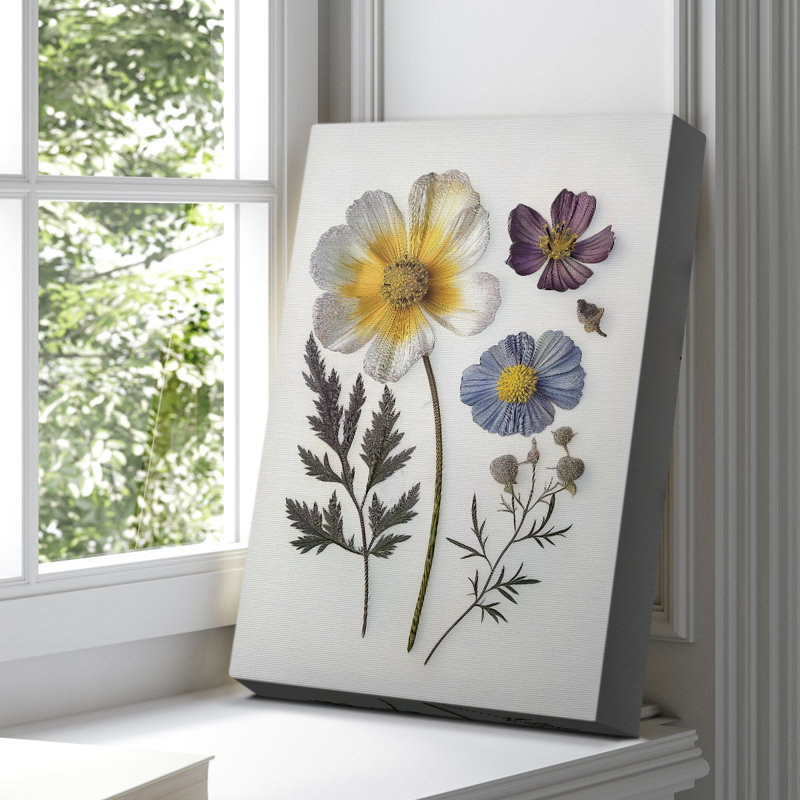 Floral avec toile tendue tendue CCxxxii, H 60 po x l 40 po