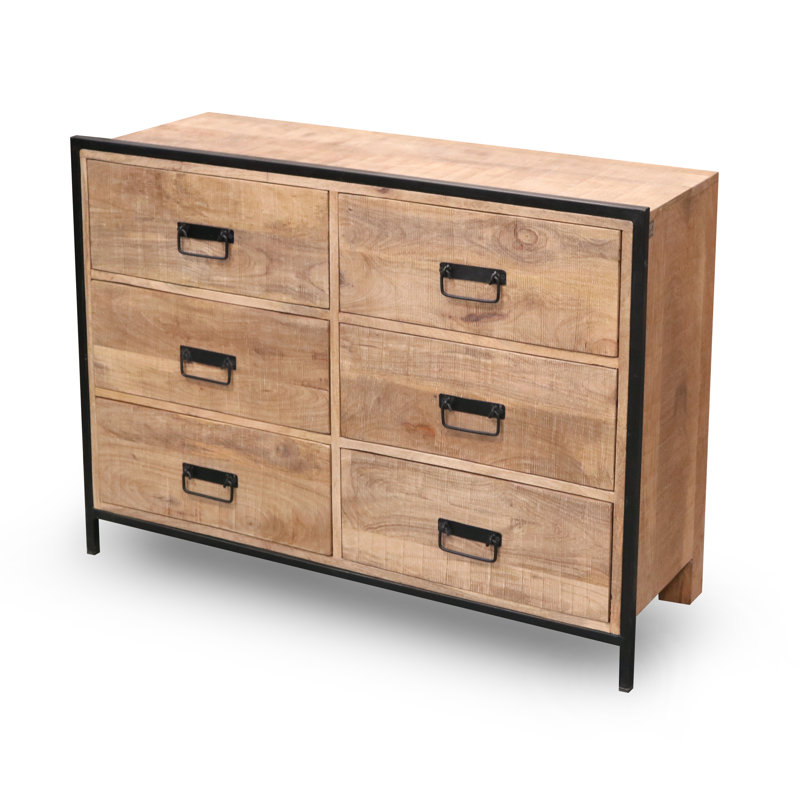 Farber Solid Wood 107cm W 6 - Drawer Chest of Drawers