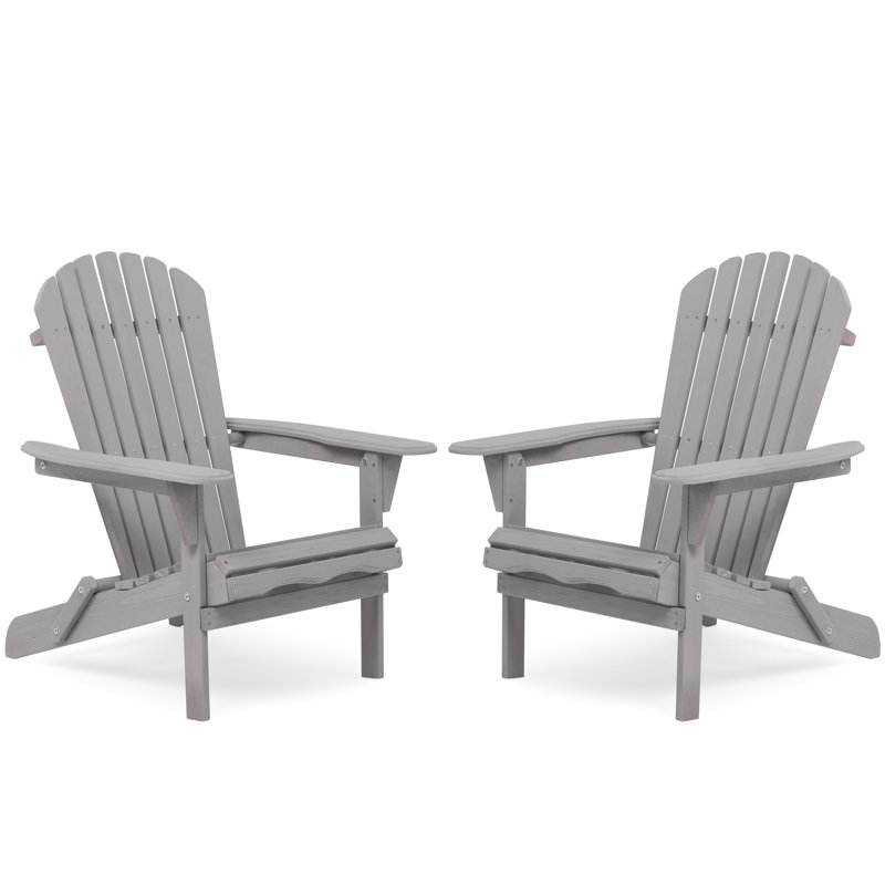 Andersonville 2 Solid Wood Folding Chair In Gray - For Patio, Garden, Lawn, Backyard, Deck, Pool Side, Backyard Outdoor Design For