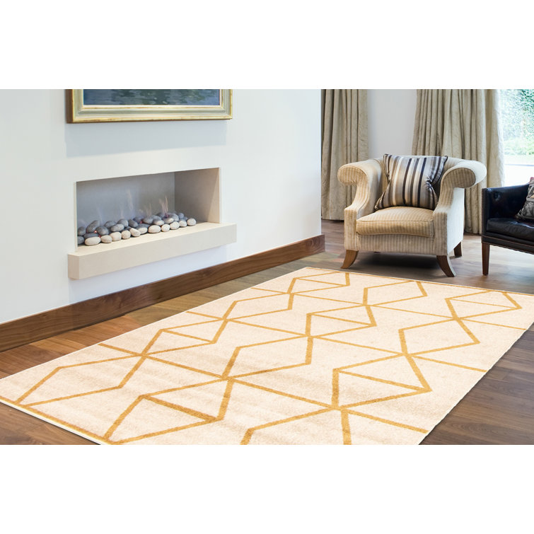 Wrought Studio Denoila Geometric Tan/Gold Area Rug & Reviews - Wayfair ...