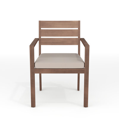 Martha Stewart Bedford All-Weather Stacking Patio Dining Armchair With Seat Cushion