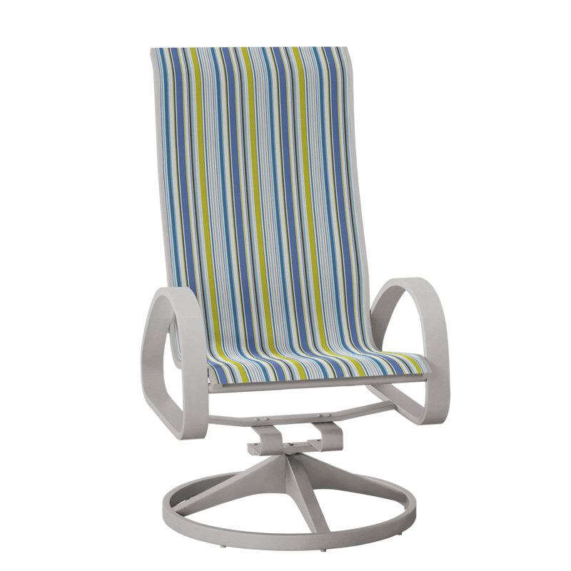 Fauteuil de patio pivotant Hiraku, Blanc 6D Sunbrella®, Gris chaleureux texturé