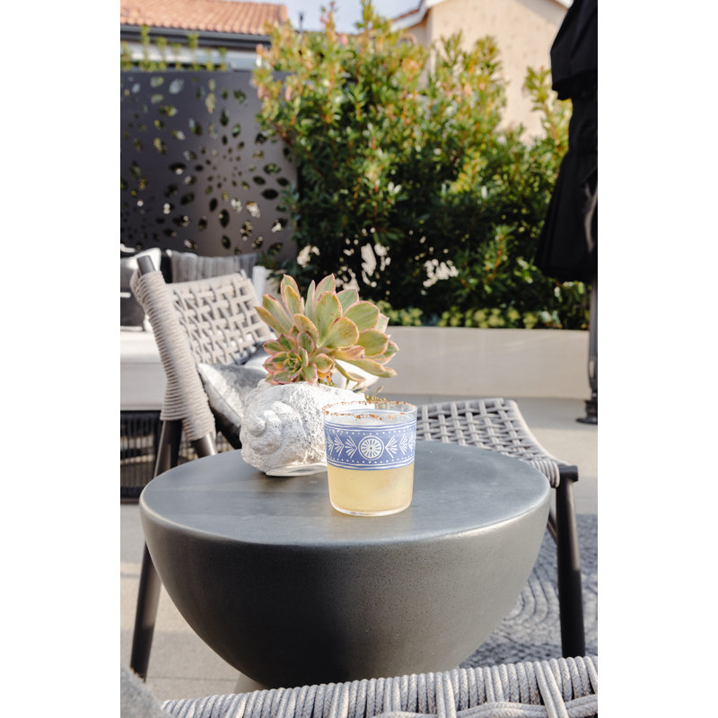 Concorde 14.5'' Black Concrete Round Outdoor Side Table