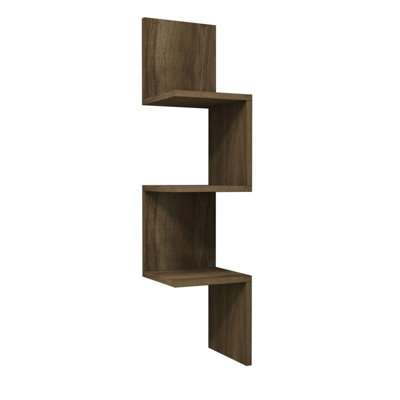 Modern Wall Shelf, Walnut Finish, 9.8 x 41.5 x 9.8 inches | 100% Melamine Coated Particle Board, Thickness: 0.7 inches | Numerous Shelves, Wall-Mounted Storage Solution for Stylish Home Organization