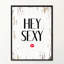 "Hey", art textuel sur toile en blanc-29513795