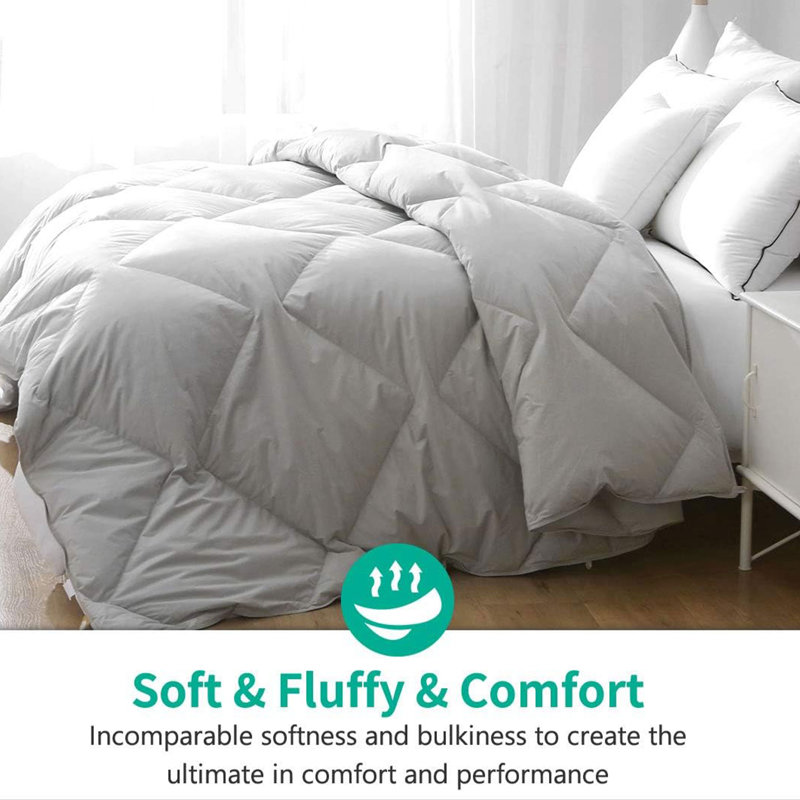 Comforter, California King Down Comforter, Gray