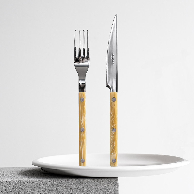 Bistrot Horn 4 - Piece Stainless Steel Flatware Set - Service for 1