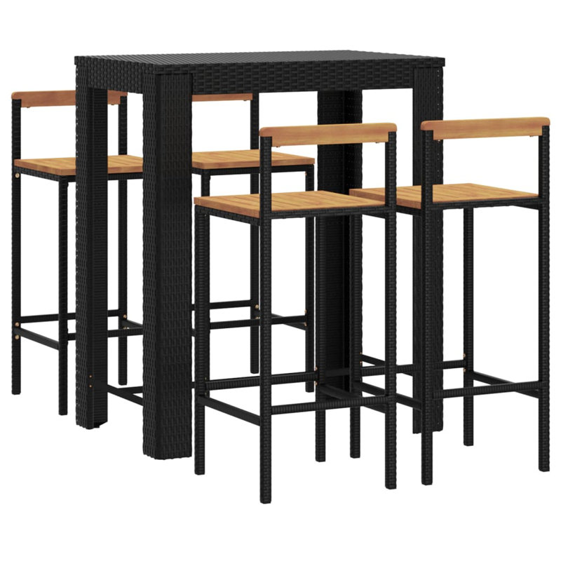 Ensemble de bar de jardin, Noir