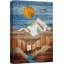 «Western Wood Effect Landscape Mountain Range Abstract Nature», reproduction sur toile-93388820-93388819