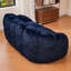Pouf géant MJ-YS231-BL pour adultes, tissu bleu foncé à motif de lapin, capacité de 295 kg, canapé ergonomique confortable avec accoudoirs et poches latérales