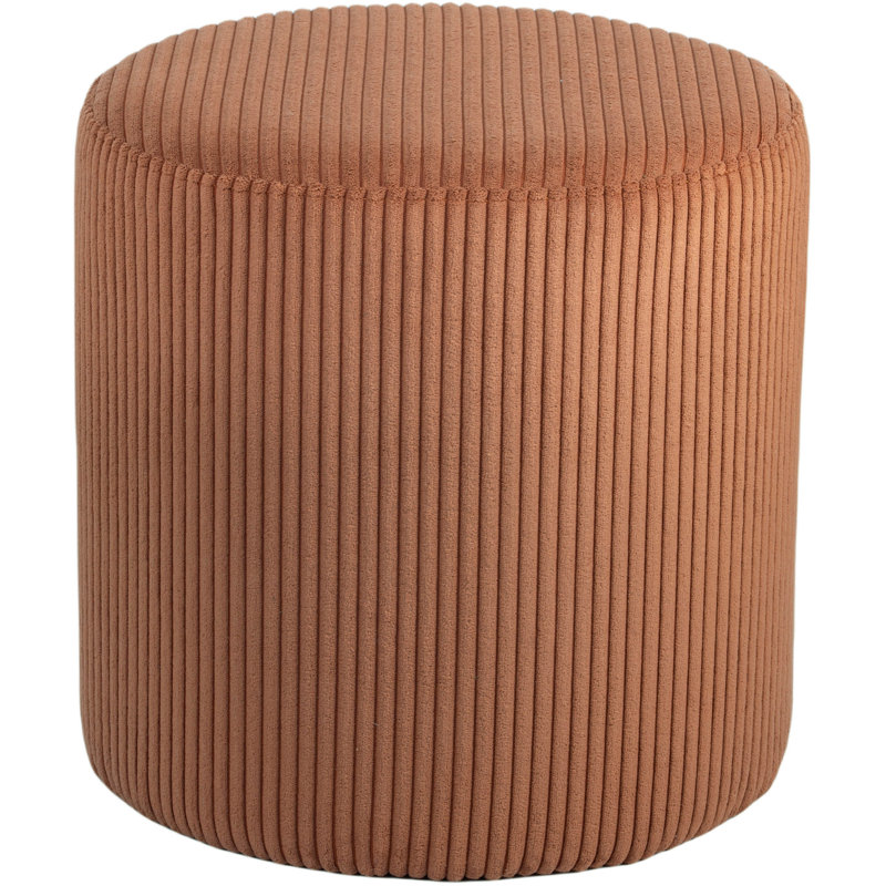 Roy Baber Upholstered Ottoman, Cognac Microsuede Fabric