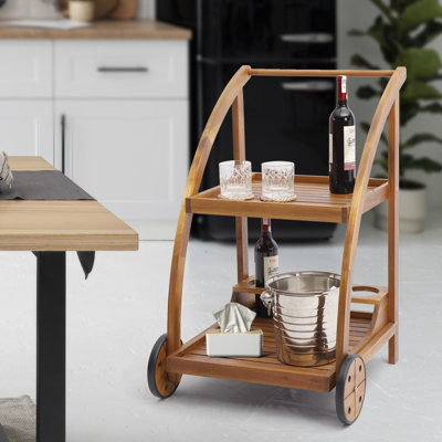 Solid Wood Bar Cart