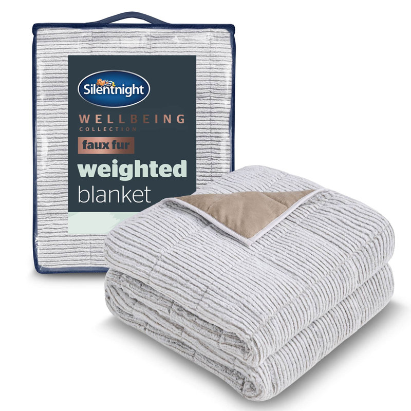 Silentnight Wellbeing 6.8 Kg Weighted Blanket, Faux Fur White