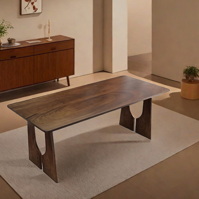 Walnut Solid Wood Dining Table, 31.49" W x 70.86" L