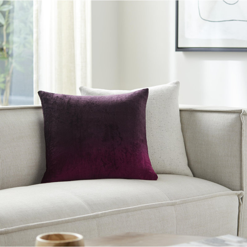 Coussin Theodosia, Housse de coussin seulement - sans coussin, Prune foncée, 20 po x 20 po