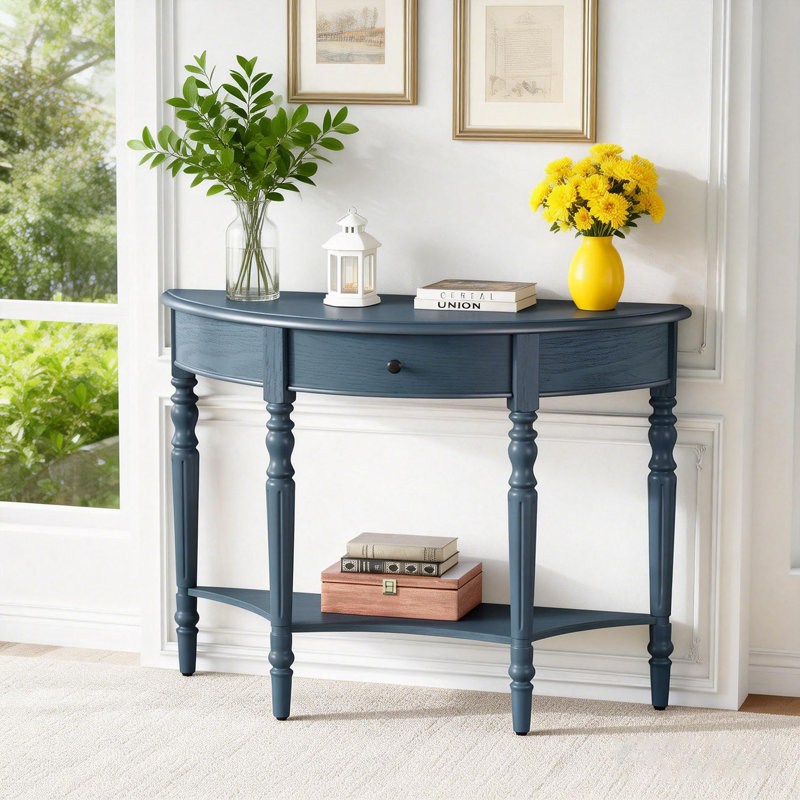 Console en bois massif 39 po, Marine