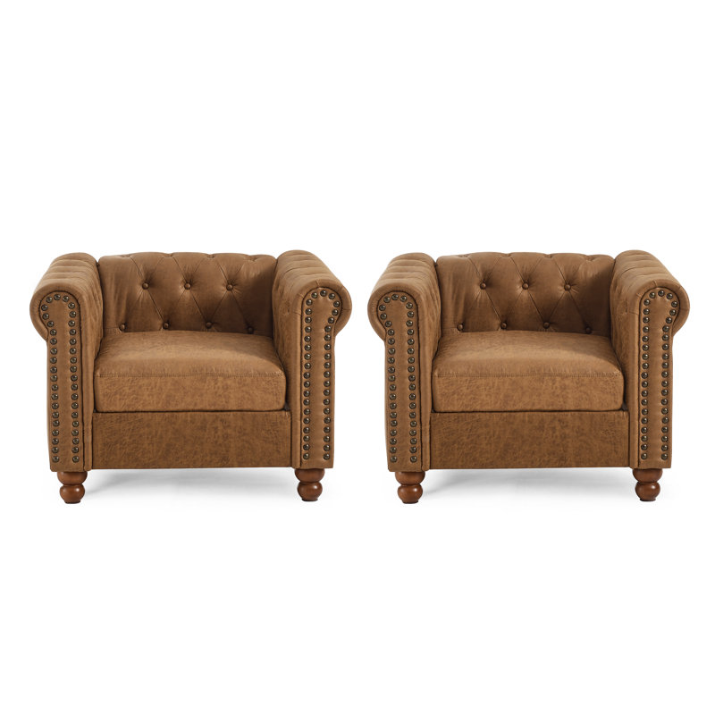 Ensemble de chaises de salon en similicuir 2 pièces Jhosep
