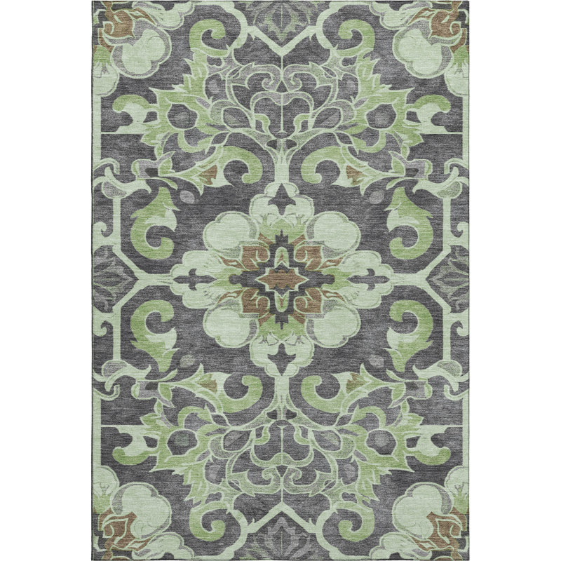 Premium Machine Washable Ralston AMF1947 Global Rug, Rectangle 9' x 12'