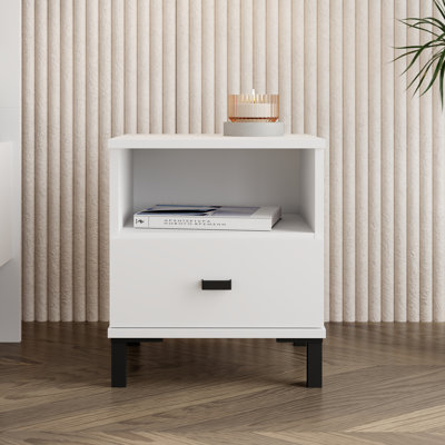 SALAMIS Bedside table, Opaque White