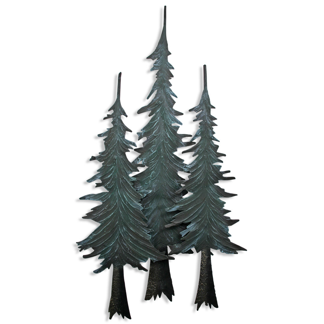 Handmade Rustic Landscape & Nature Wall Decor on Metal Millwood Pines