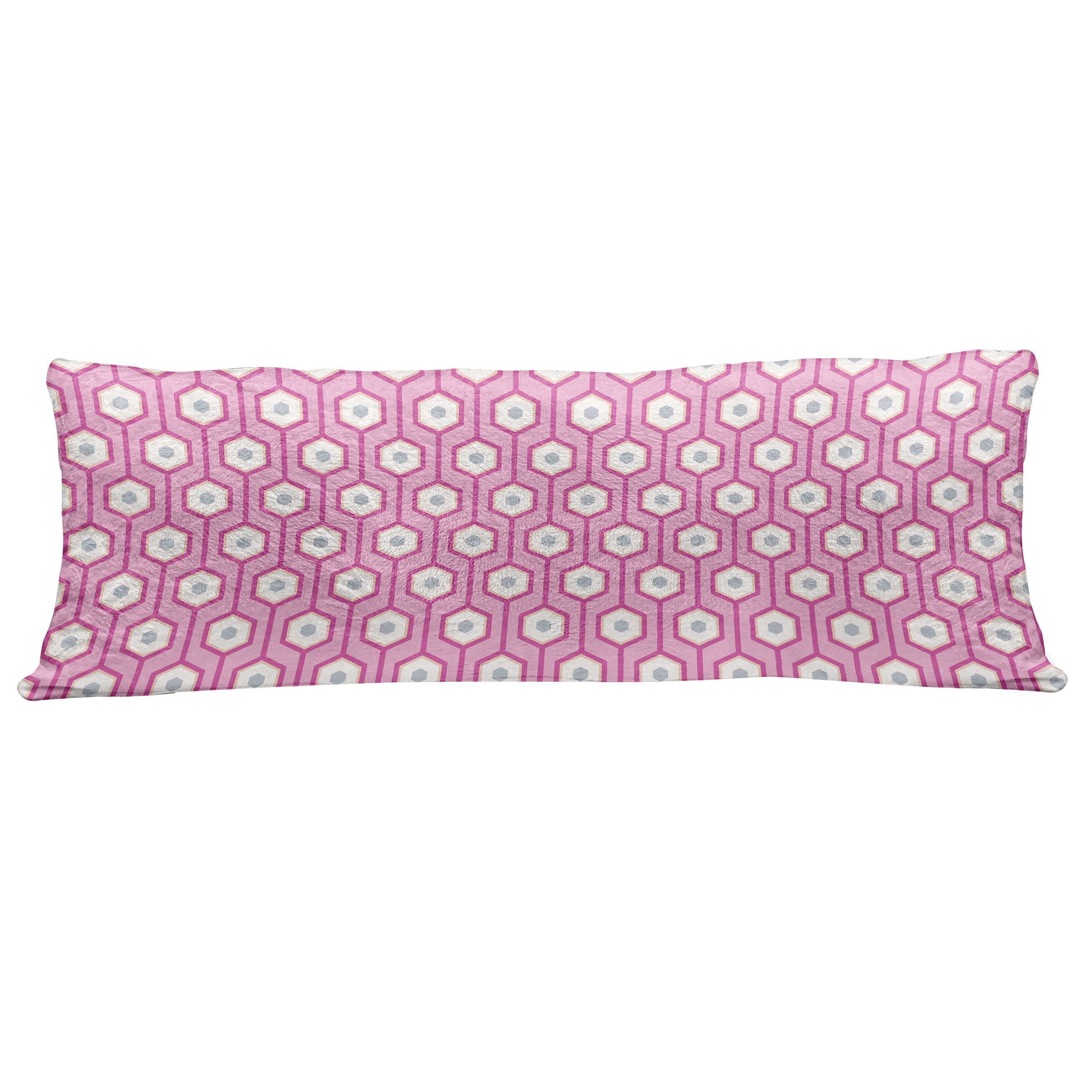 Ambesonne pink fluffy body pillow case cover with zipper vertical
