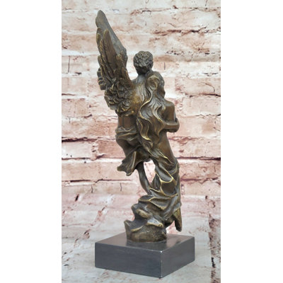 Bronze Angel Carrying Woman Statue – Romantic Eros & Psyche
