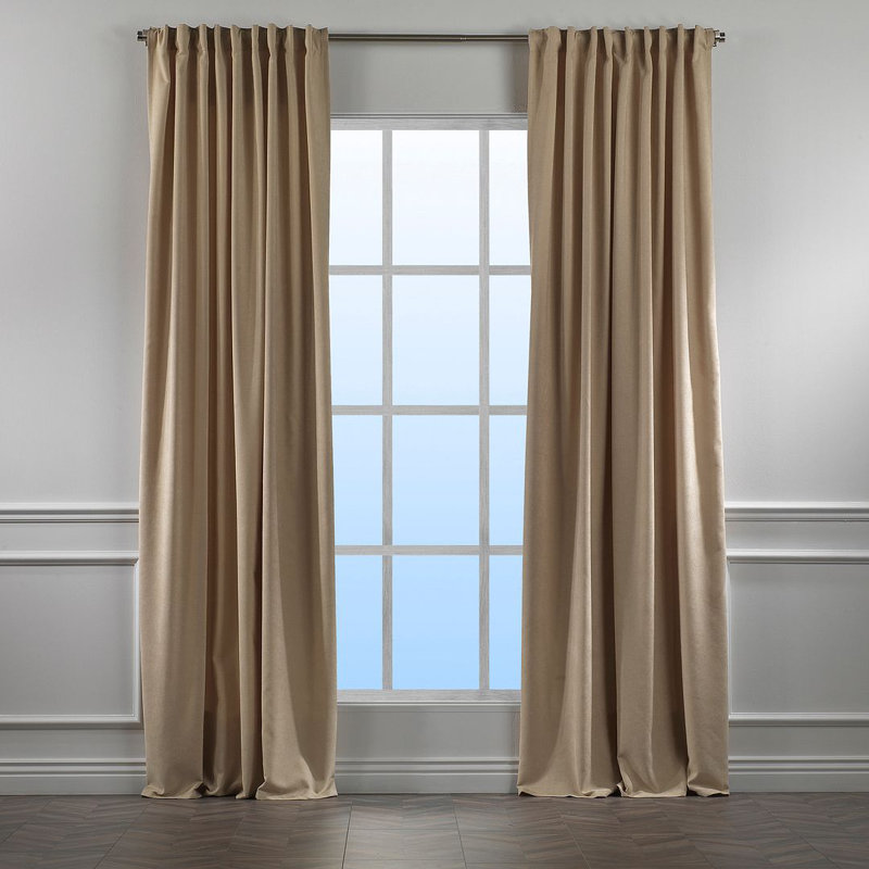 Lined Blackout Extra Long & Extra Wide Custom Made Decorative Single Panel, 100" W x 156" L, Beige