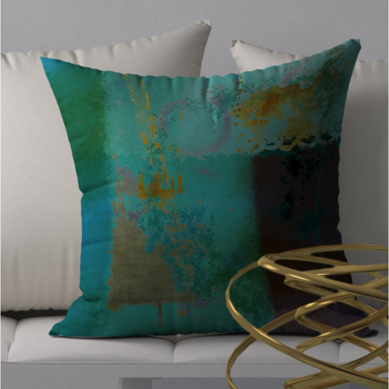 Abstract Reversible Throw Pillow, 18" x 18"