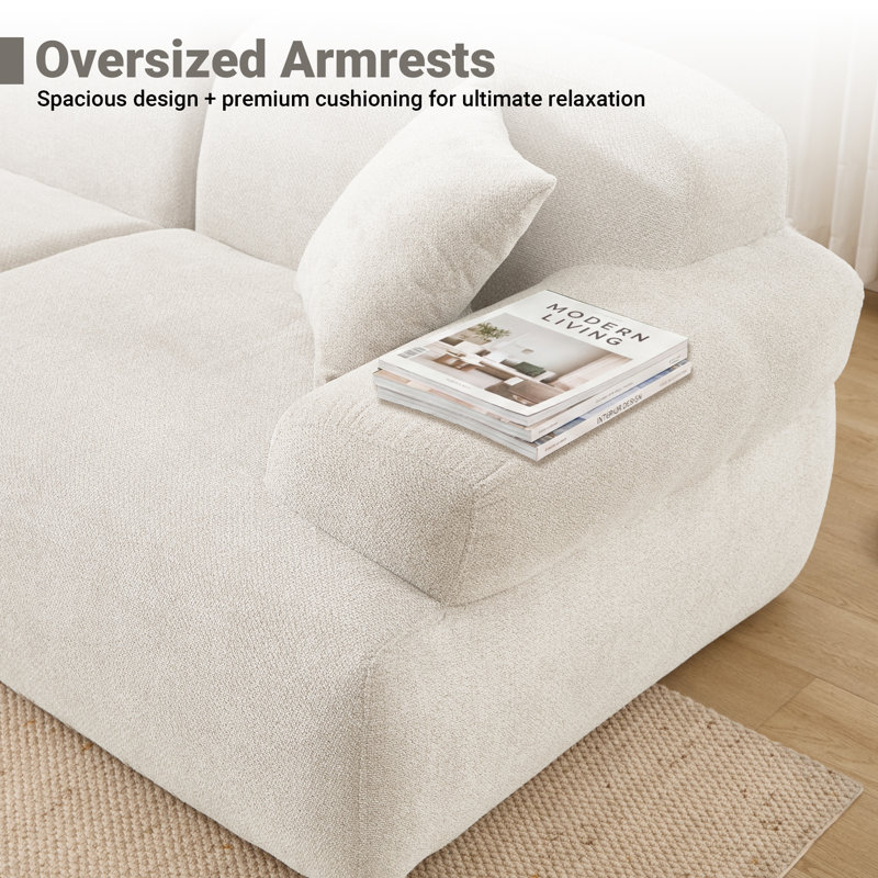 Canapé modulaire 118,5 po Comfy Cloud, Chenille beige